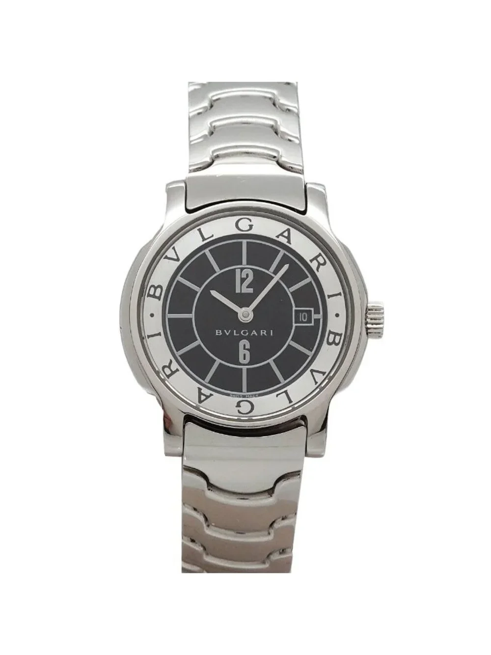 Bvlgari Solotempo Watch Date Black Quartz Solo Tempo